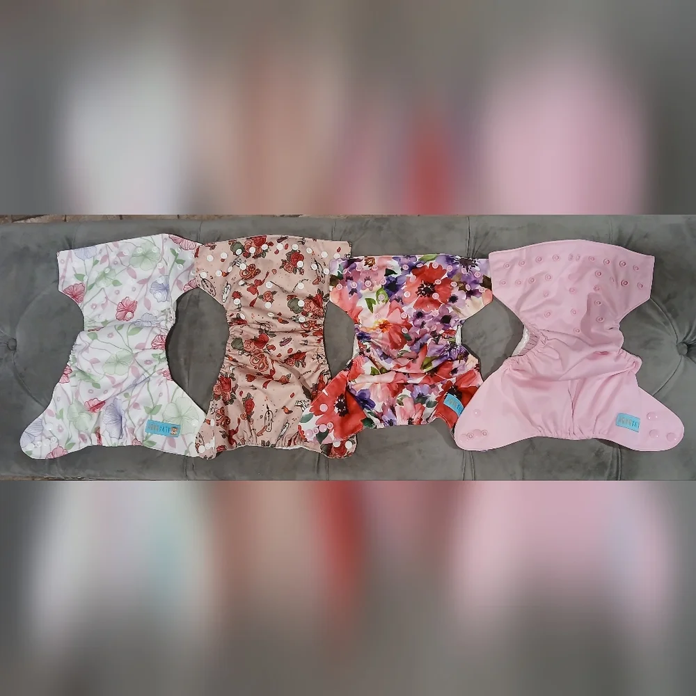 Avia Floral and Pink Kids Cloth Diapers 4pc.